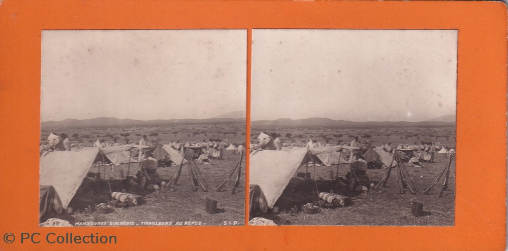 22-Manoeuvres d'Algérie tirailleurs au repos documents anciens chromos images 22 manoeuvres algerie tirailleurs au repos