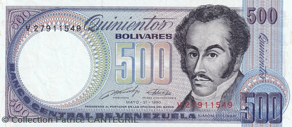 500 Bolívares Banco Central de Venezuela 31.05.1990 Unc Pick 67d billets amerique du sud 500 bolivares banco central de venezuela 31 05 1990 unc pick 67d