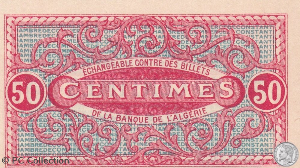 billets afrique algerie 140 19 28 6 1919 constantine 50 centimes cdc series b4