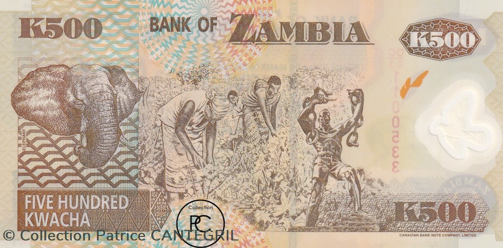 2003 Pick43b 500 ZK - Kwacha zambien Unc billets afrique 2003 pick43b 500 zk kwacha zambien unc