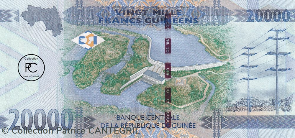 billets afrique 2015 pick50a 20 000 gfr franc guineen unc