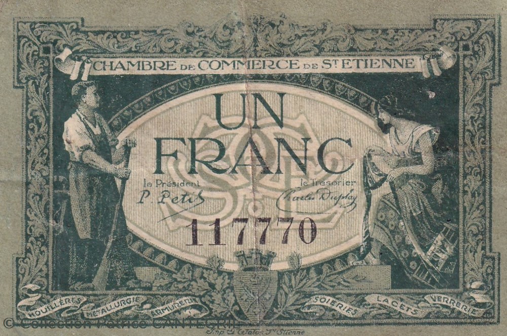 Un franc chambre de commerce st etienne 1921/1924 TTB billets europe france un franc chambre de commerce st etienne 1921 1924 ttb