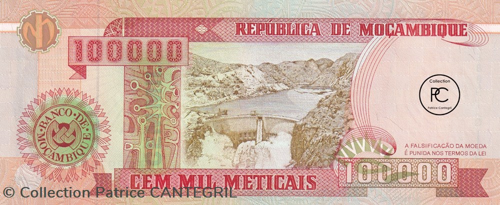 billets afrique mozambique 1993 pick139 100 000 mtn metical mozambicain unc