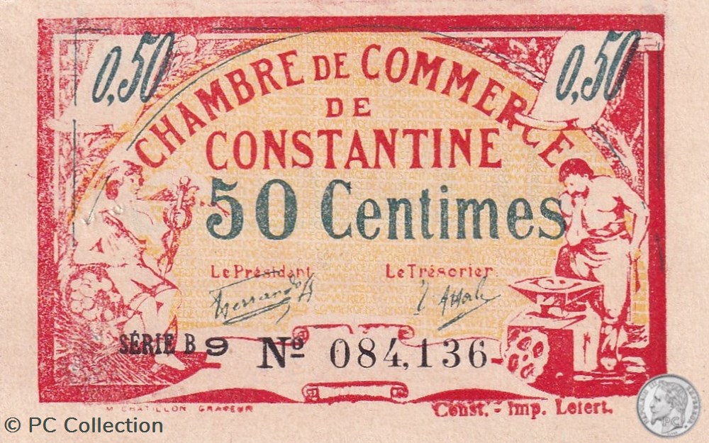 140-27- 28/6/1921 Constantine 50 Centimes Cdc Séries E1 billets afrique algerie 140 27 28 6 1921 constantine 50 centimes cdc series e1