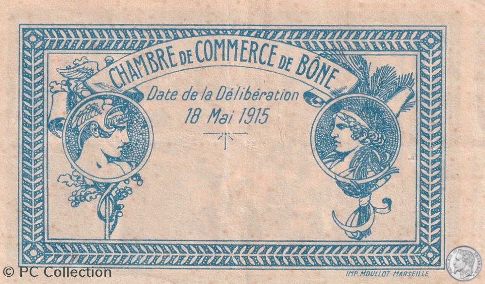 138-3- 18/5/1915 Bône 1 Franc Série D billets afrique algerie 138 3 18 5 1915 bone 1 franc serie d