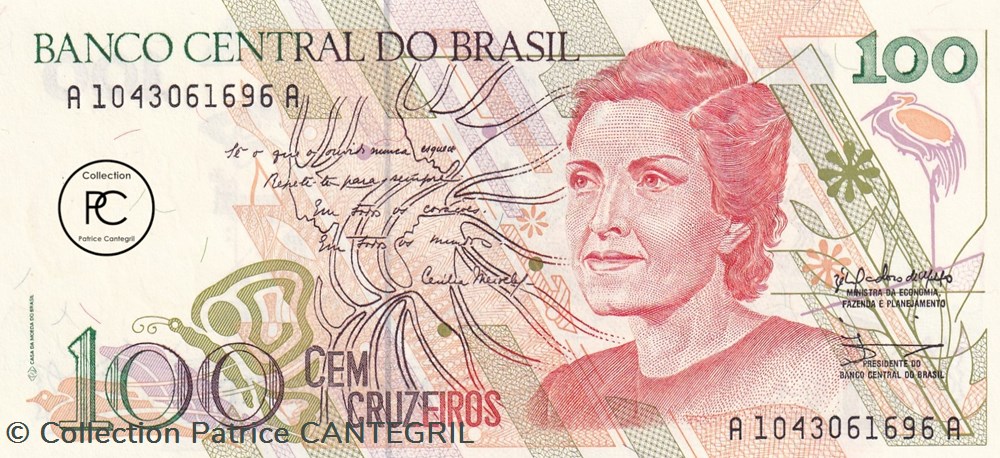 1990 Pick228 100 Cruzeiro brésilien Unc billets amerique du sud 1990 pick228 100 cruzeiro bresilien unc