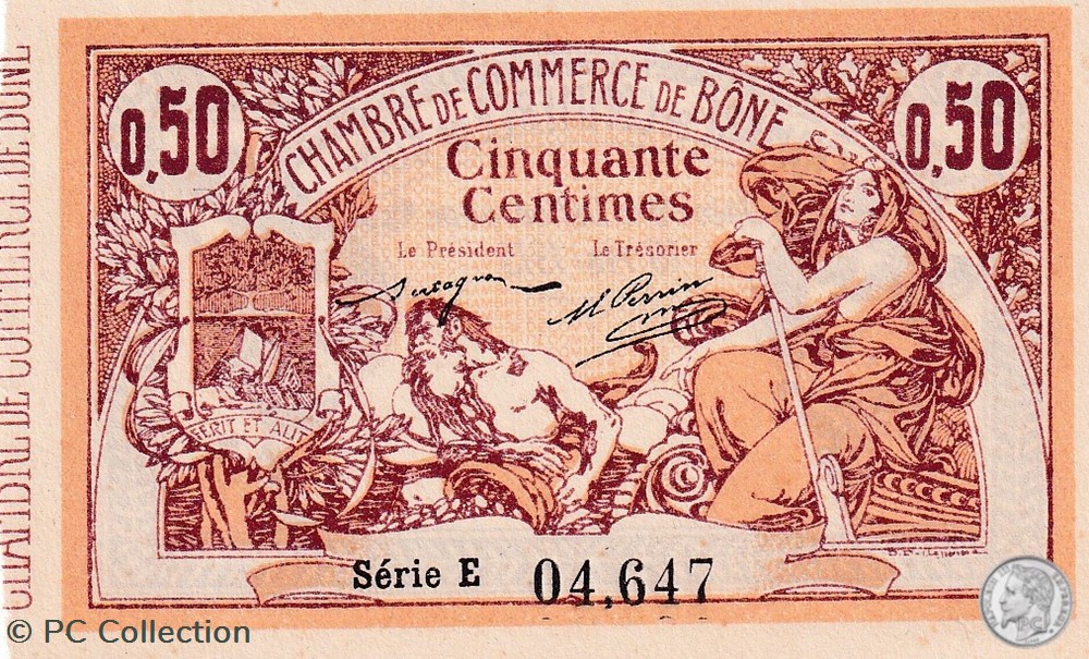 138-1- 18/5/1915 Bône 50 cts Cdc Séries E billets afrique algerie 138 1 18 5 1915 bone 50 cts cdc series e