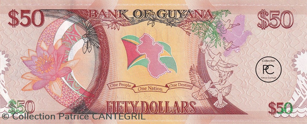 billets amerique du sud 2016 pick41 50 dollar guyanaise unc