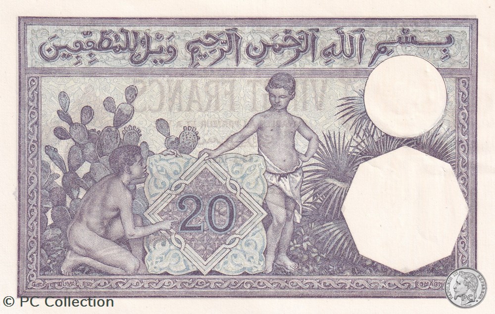 billets afrique 1927 pick78b 20 franc algerien 428 spl