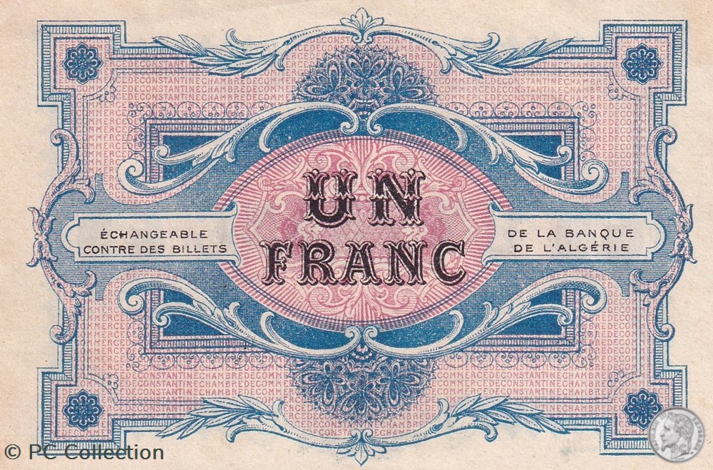 billets afrique algerie 140 10 7 11 1916 constantine 1 franc cdc series 48