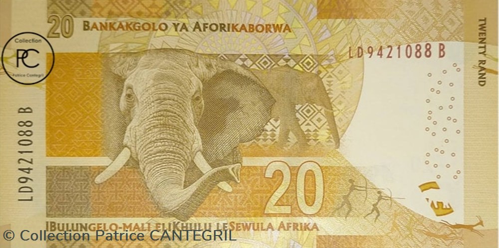 billets afrique du sud 2016 pick 139b 20 rand south african reserve bank signature kganyago unc