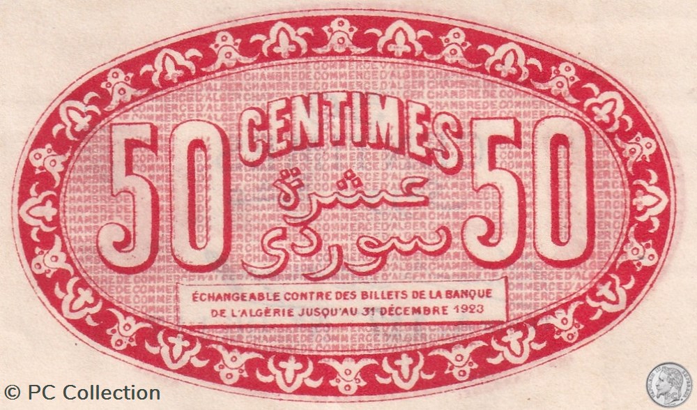 137-5-13/1/1915 Alger 50 cts Cdc. (10) billets afrique algerie 137 5 13 1 1915 alger 50 cts cdc 10