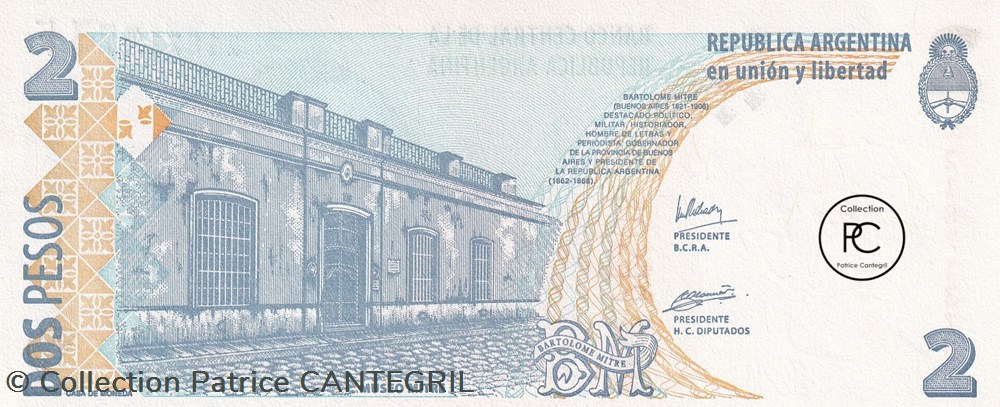2004 Pick352a.3 2 $ - Peso argentin Unc billets amerique du sud argentine 2004 pick352a 3 2 peso argentin unc