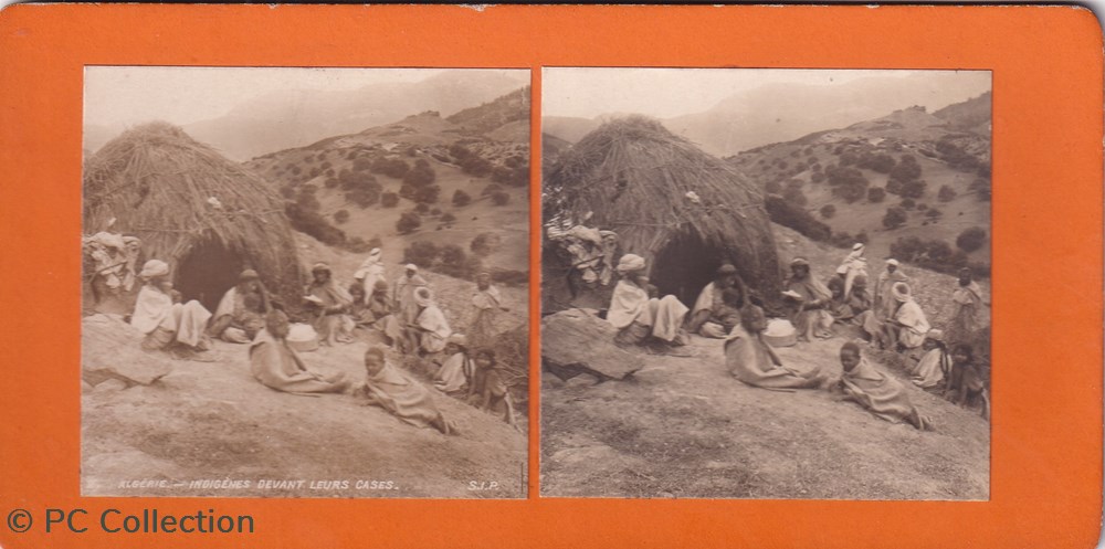 2-Algérie indigènes devant leurs cases documents anciens chromos images 2 algerie indigenes devant leurs cases