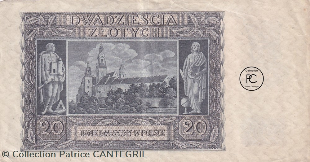 billets europe pologne 20 z otych bank emisyjny w polsce 01 03 1940 sup pick 95