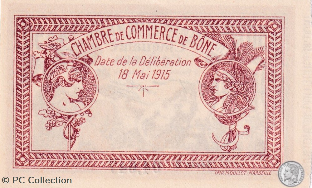 138-1- 18/5/1915 Bône 50 cts Cdc Séries E billets afrique algerie 138 1 18 5 1915 bone 50 cts cdc series e