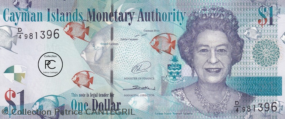 2014 Pick 38d D4 1 $ - Dollar des Îles Caïmans Unc billets amerique centrale et caraibes 2014 pick 38d d4 1 dollar des iles caimans unc