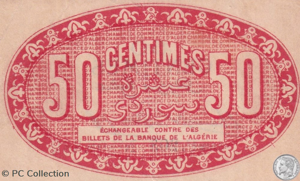 137-11-25/6/1919 Alger 50 cts Cdc.(4) billets afrique algerie 137 11 25 6 1919 alger 50 cts cdc 4