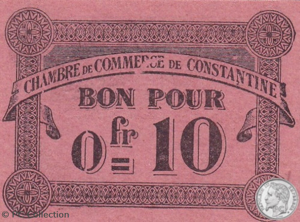 140-47-12/10/1915 Constantine 0,10 Centimes billets afrique algerie 140 47 12 10 1915 constantine 0 10 centimes