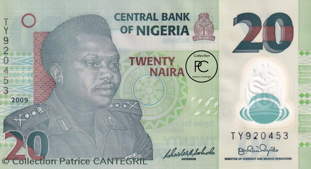 2009 Pick34e.1 20 ₦ - Naira nigérien Unc billets afrique nigeria 2009 pick34e 1 20 naira nigerien unc