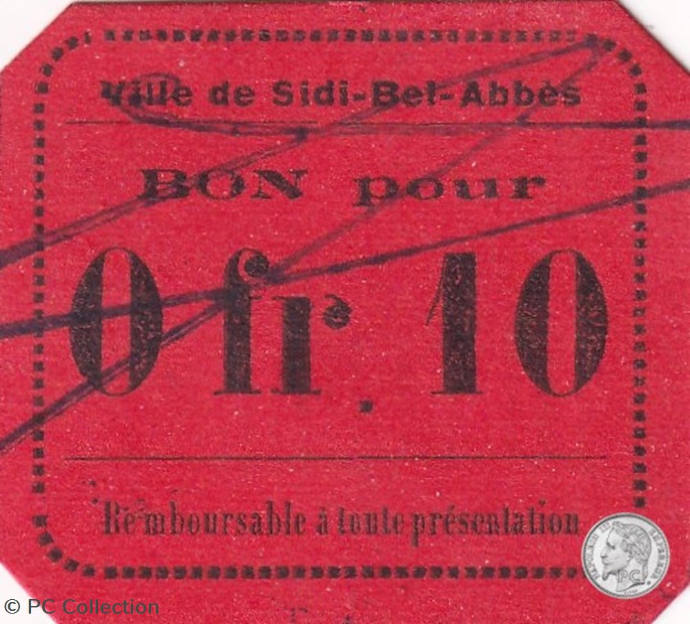 Sidi-Bel-Abbès 8a 0,10 franc - 1916 billets afrique algerie sidi bel abbes 8a 0 10 franc 1916