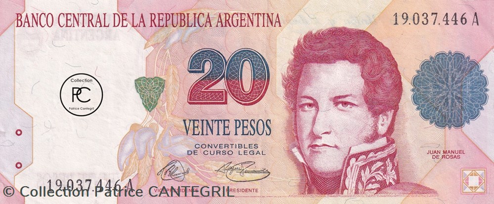 1992 Pick343a 20 $ - Peso argentin Unc billets amerique du sud argentine 1992 pick343a 20 peso argentin unc