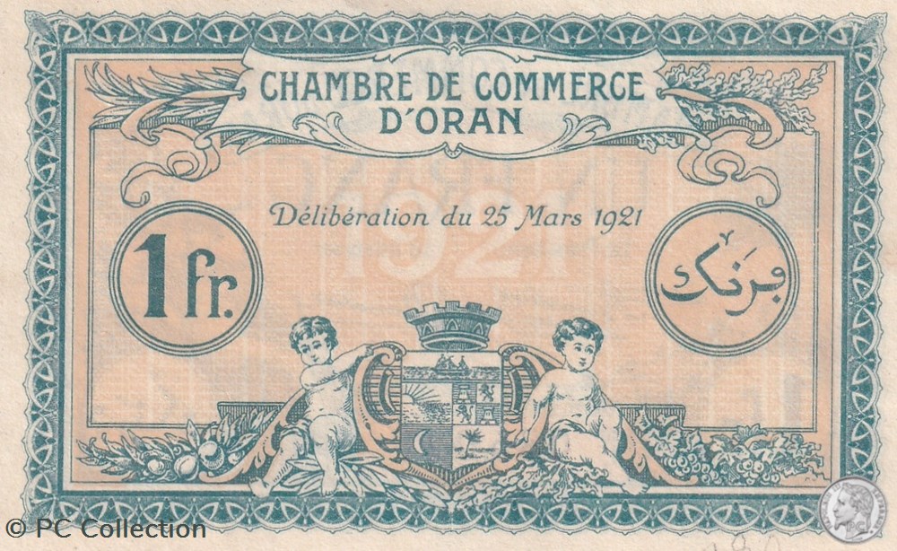 141-27 -25/03/1921 Oran 1 Franc Cdc billets afrique algerie 141 27 25 03 1921 oran 1 franc cdc