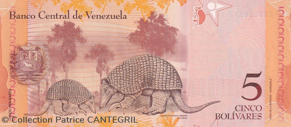5 Bolívares Banco Central de Venezuela 19.08.2014 Unc Pick 89f billets amerique du sud 5 bolivares banco central de venezuela 19 08 2014 unc pick 89f