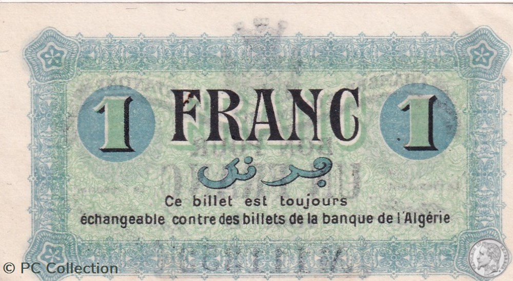 billets afrique algerie 140 4 1 5 1915 constantine 1 franc cdc series b