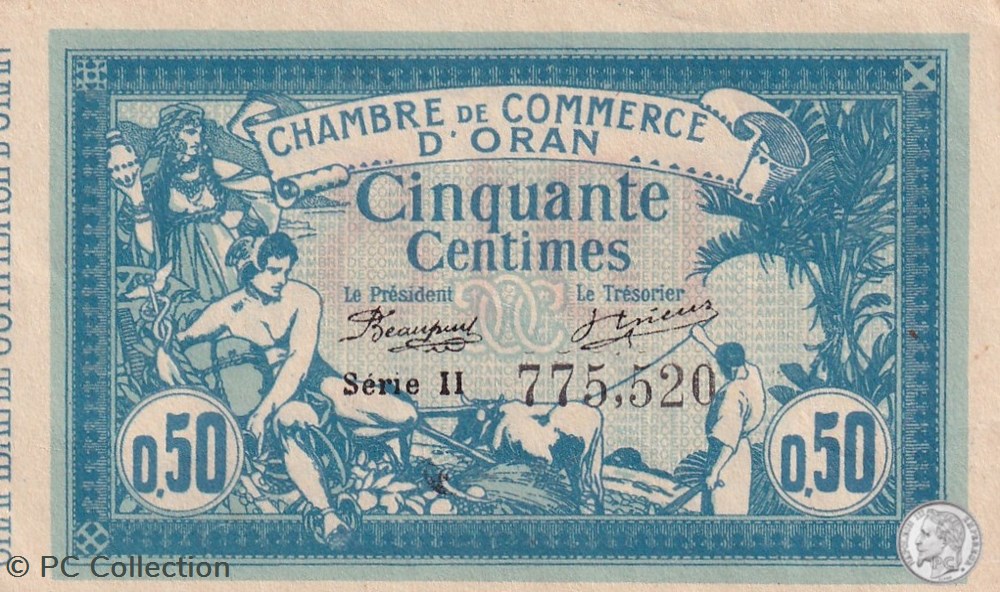141-19-10/11/1915 Oran 50 Cts - Série II - Cdc billets afrique algerie 141 19 10 11 1915 oran 50 cts serie ii cdc