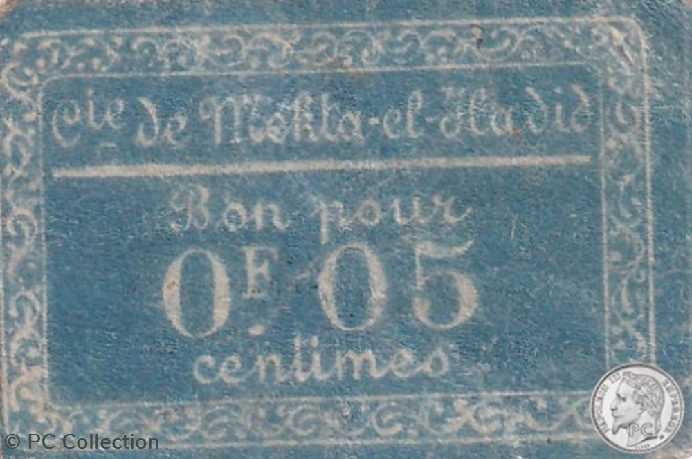 BENI - SAF -1 - Compagnie de Mokta - El- hadid 0,05 Cts Bleu 1916 billets afrique algerie beni saf 1 compagnie de mokta el hadid 0 05 cts bleu 1916