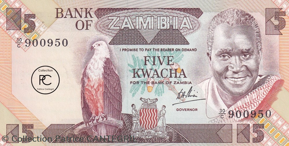1984 Pick25c 5 ZK - Kwacha zambien Unc billets afrique 1984 pick25c 5 zk kwacha zambien unc