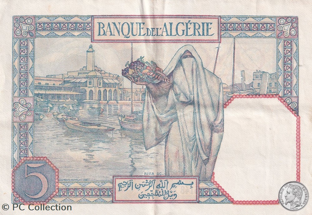 1941 Pick77b.1 5 Franc algérien 737 TTB+ billets afrique 1941 pick77b 1 5 franc algerien 737 ttb
