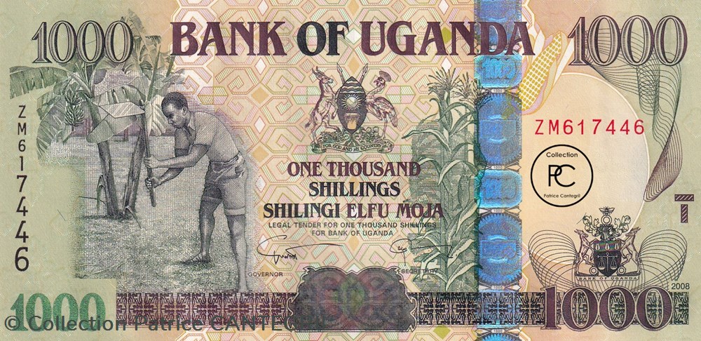 billets afrique 2008 pick43c 1 000 sh shilling ougandais unc