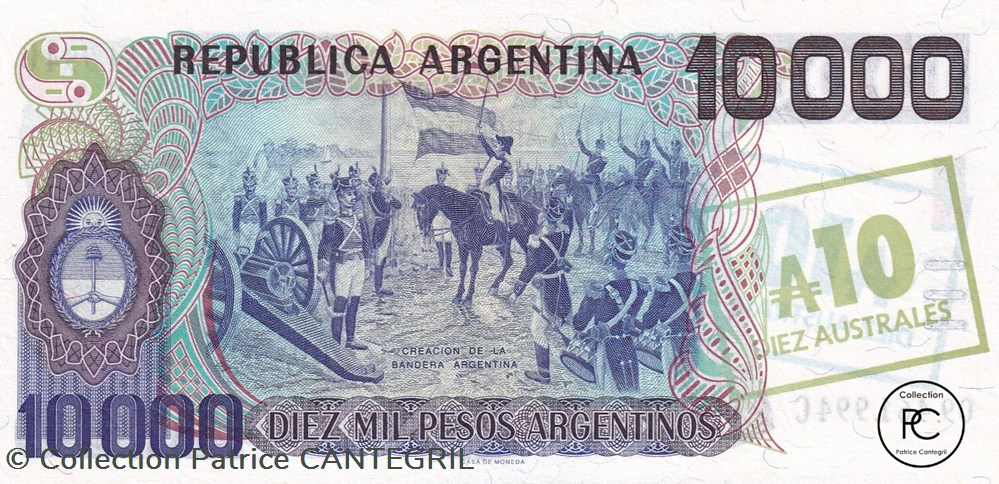 billets amerique du sud argentine 1985 pick322d 10 austral argentin unc