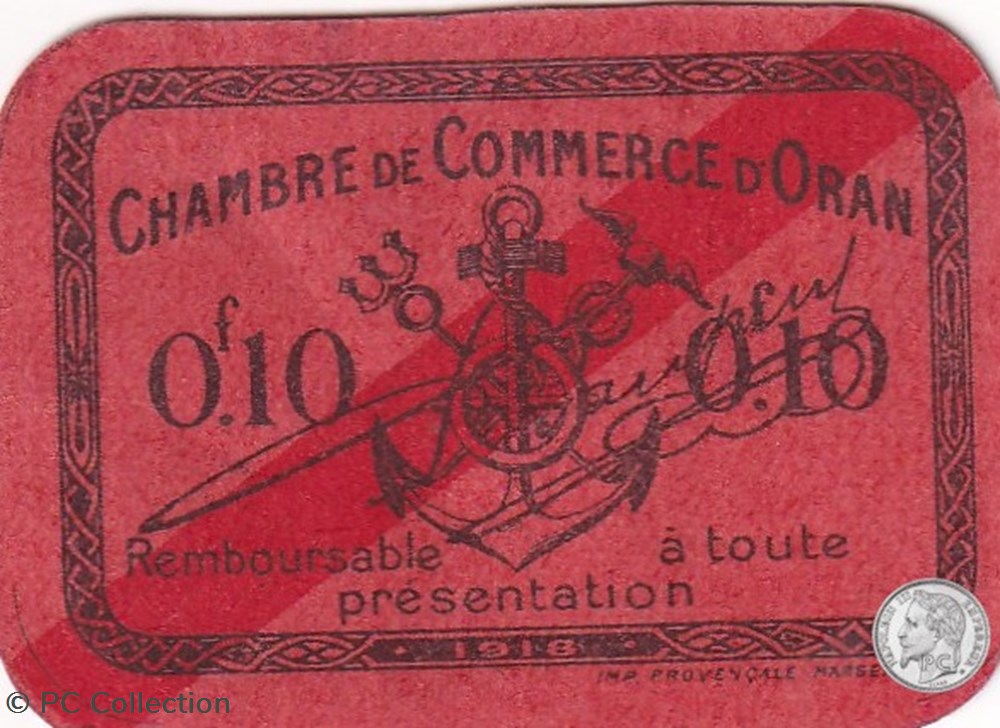 billets afrique algerie 141 53 1918 oran 10 cts cdc
