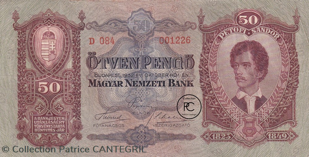 1932 Pick 99 50 Pengő / Pengova / Pengyvov / Pengei Magyar Nemzeti Bank Sup billets europe hongrie 1932 pick 99 50 pengo pengova pengyvov pengei magyar nemzeti bank sup