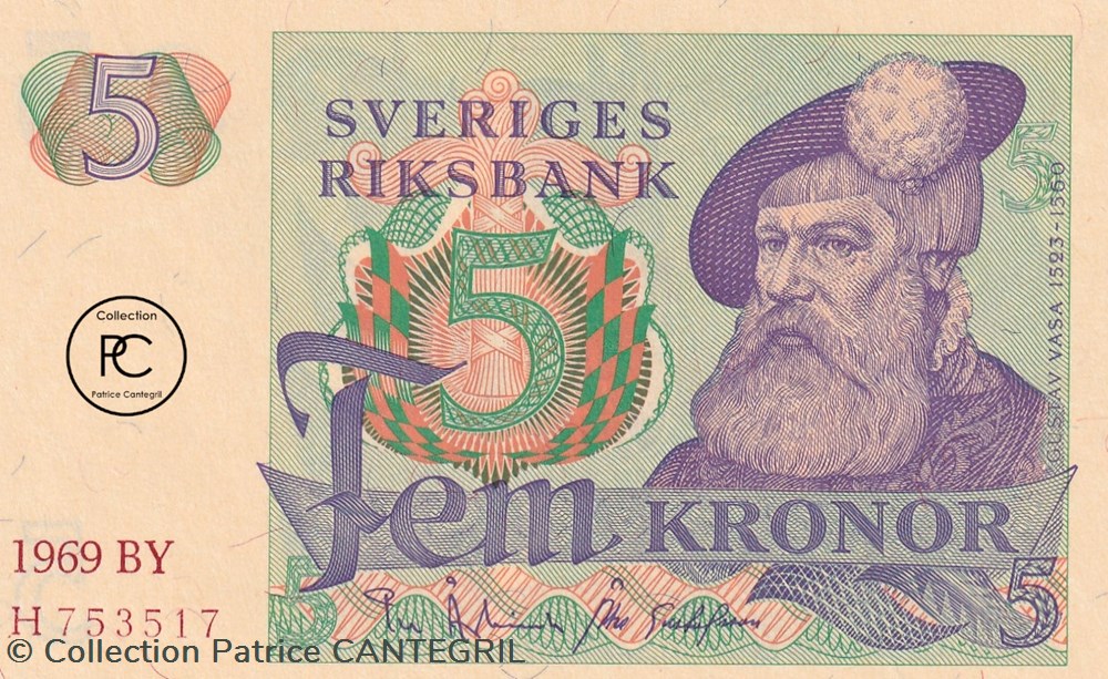1969 Pick 51a 5 Kronor Sveriges Riksbank Unc billets europe suede 1969 pick 51a 5 kronor sveriges riksbank unc