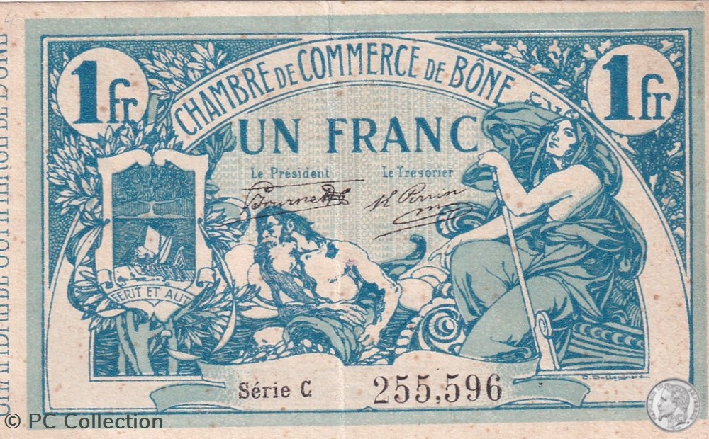 138-5- 10/7/1917 Bône 1 Franc Cdc Séries C billets afrique algerie 138 5 10 7 1917 bone 1 franc cdc series c