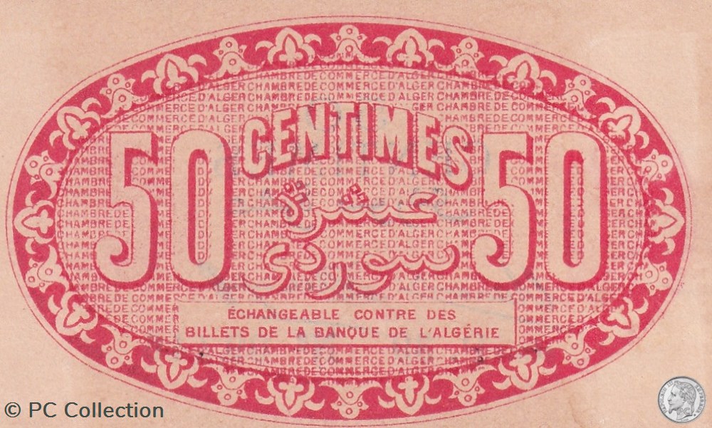 137-11-25/6/1919 Alger 50 cts Cdc.(1) billets afrique algerie 137 11 25 6 1919 alger 50 cts cdc 1