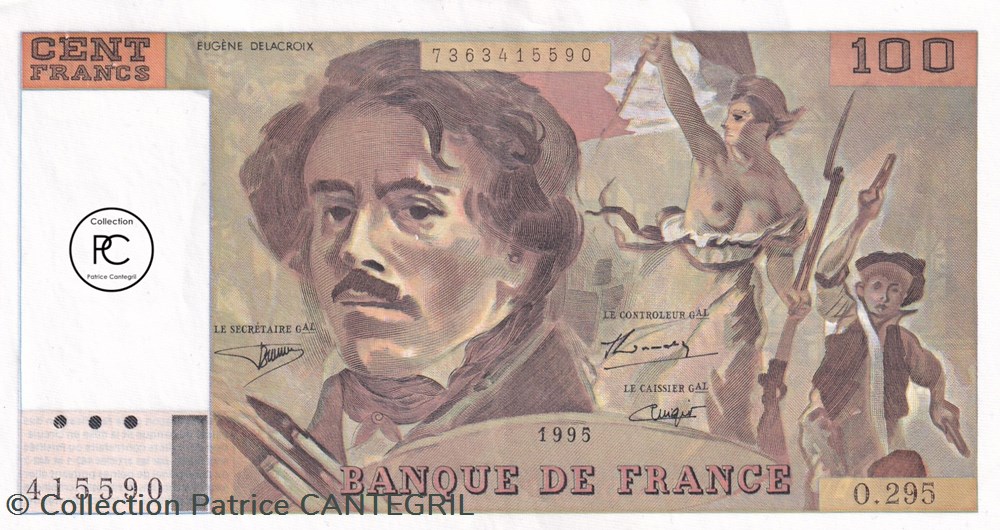 1995 Pick154h.2 100 ₣ - Franc français Spl billets europe france 1995 pick154h 2 100 franc francais spl