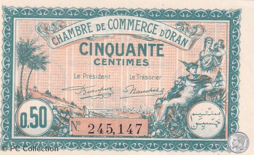 141-25 -25/03/1921 Oran 50 Cts Cdc billets afrique algerie 141 25 25 03 1921 oran 50 cts cdc