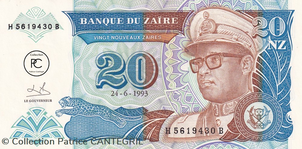 1993 Pick56 20 NZ - Nouveau zaïre zaïrois Unc billets afrique 1993 pick56 20 nz nouveau zaire zairois unc