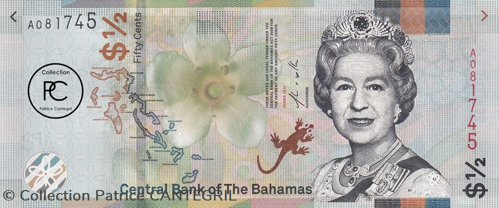 2019 Pick77Аa ½ $ - Dollar bahaméen Unc billets amerique centrale et caraibes bahamas 2019 pick77 a dollar bahameen unc