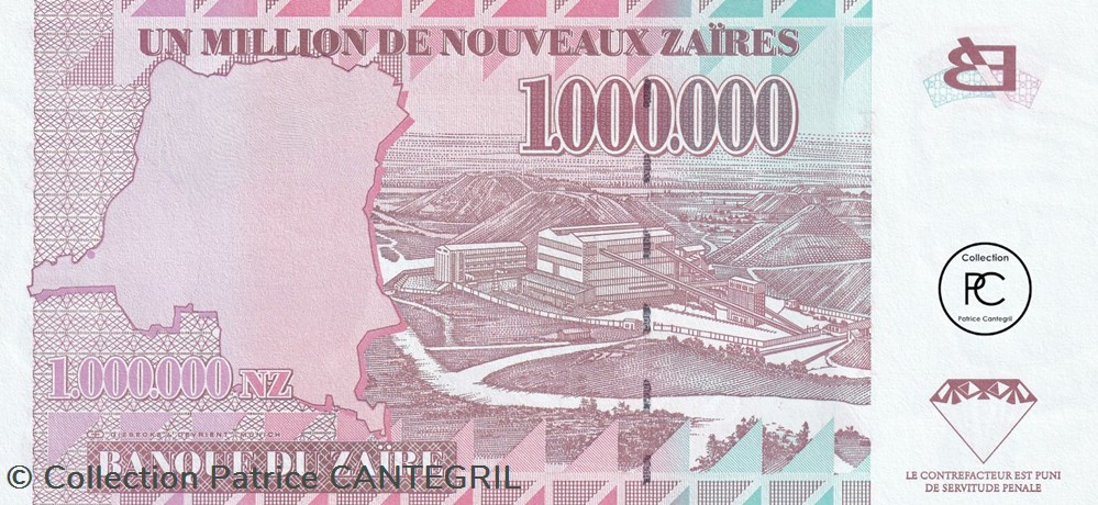 1996 Pick79a 1 000 000 NZ - Nouveau zaïre zaïrois Unc billets afrique 1996 pick79a 1 000 000 nz nouveau zaire zairois unc