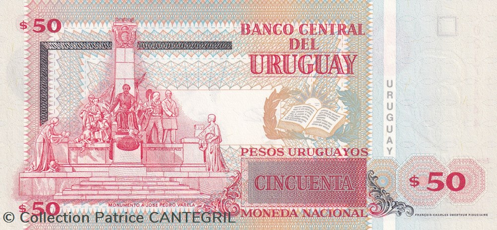 50 Pesos Uruguayos Banco Central del Uruguay 2008 Unc Pick 87a billets amerique du sud 50 pesos uruguayos banco central del uruguay 2008 unc pick 87a