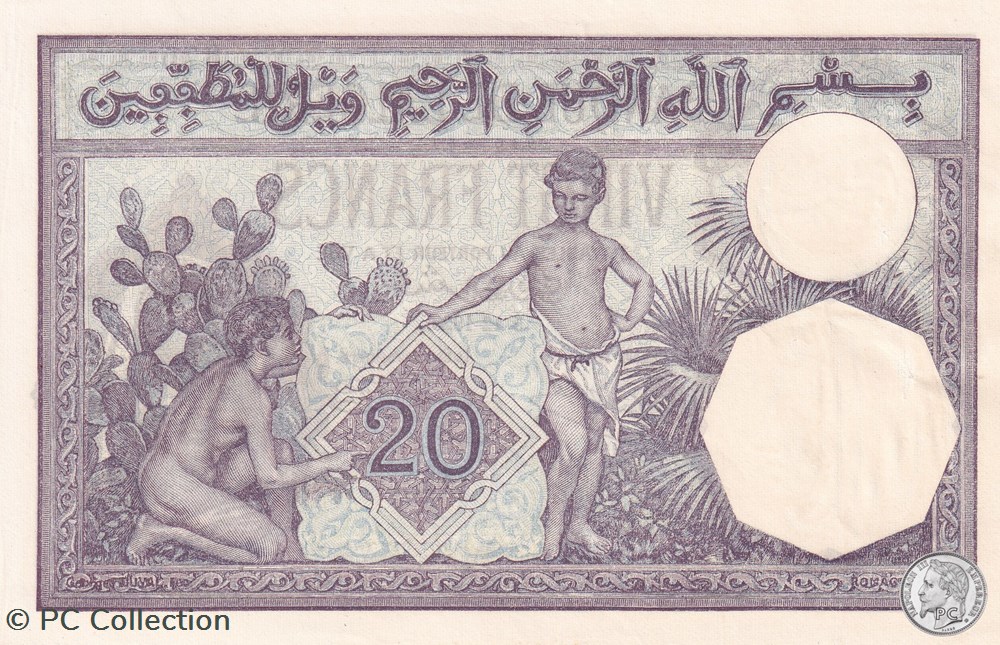 billets afrique 1928 pick78b 20 franc algerien 375 spl