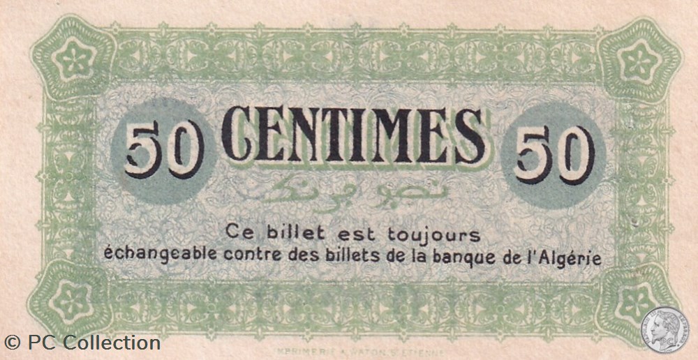 140-2- 1/5/1915 Constantine 1 Franc Cdc Séries A billets afrique algerie 140 2 1 5 1915 constantine 1 franc cdc series a