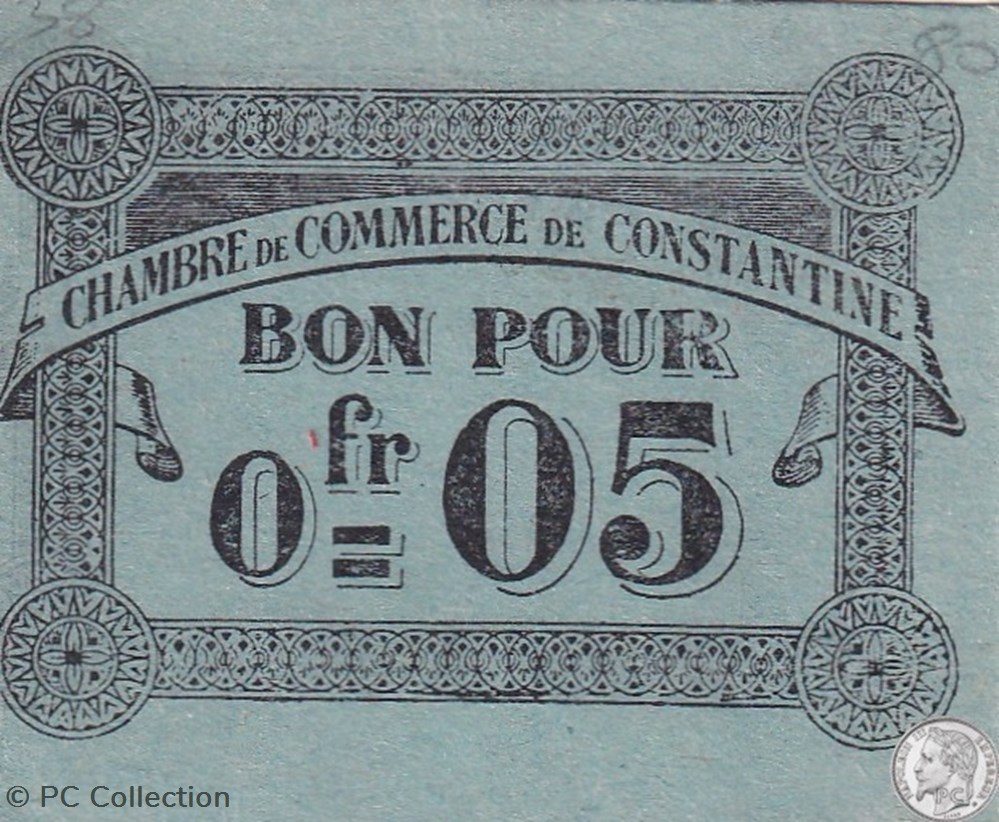 140-46-12/10/1915 Constantine 0,05 Centimes billets afrique algerie 140 46 12 10 1915 constantine 0 05 centimes