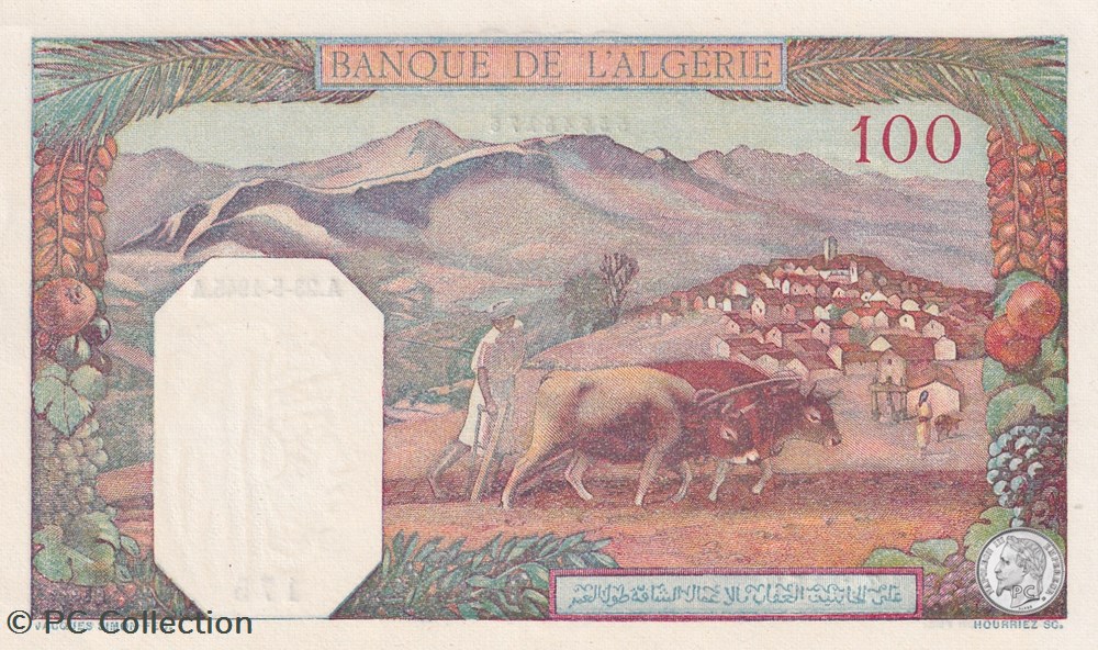 1945 Pick 85 100 Franc algérien 175 Unc billets afrique 1945 pick 85 100 franc algerien 175 unc